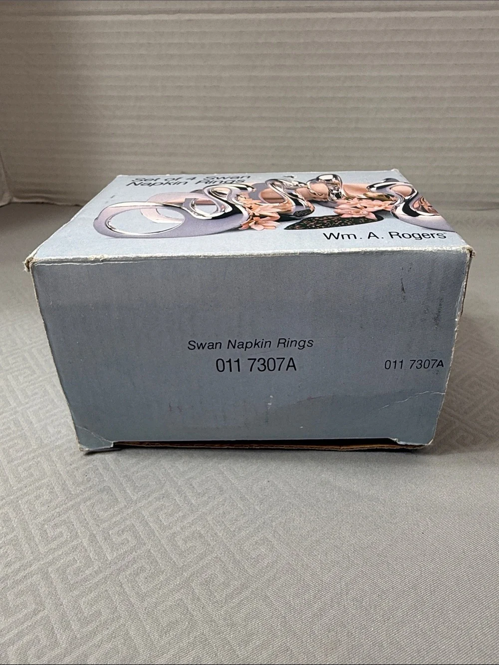 Vintage Wm A Rodgers Silverplate Swan Napkin Holders Set Of 6 Rings